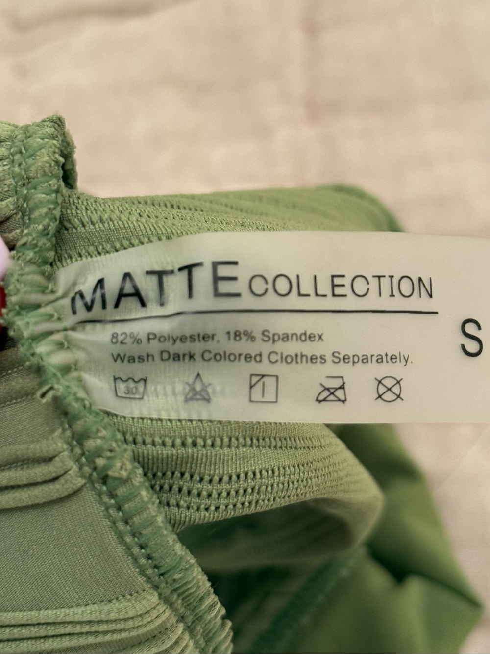 Matte Collection Olive Green Ribbed Bikini Bottom - Picture 3 of 4